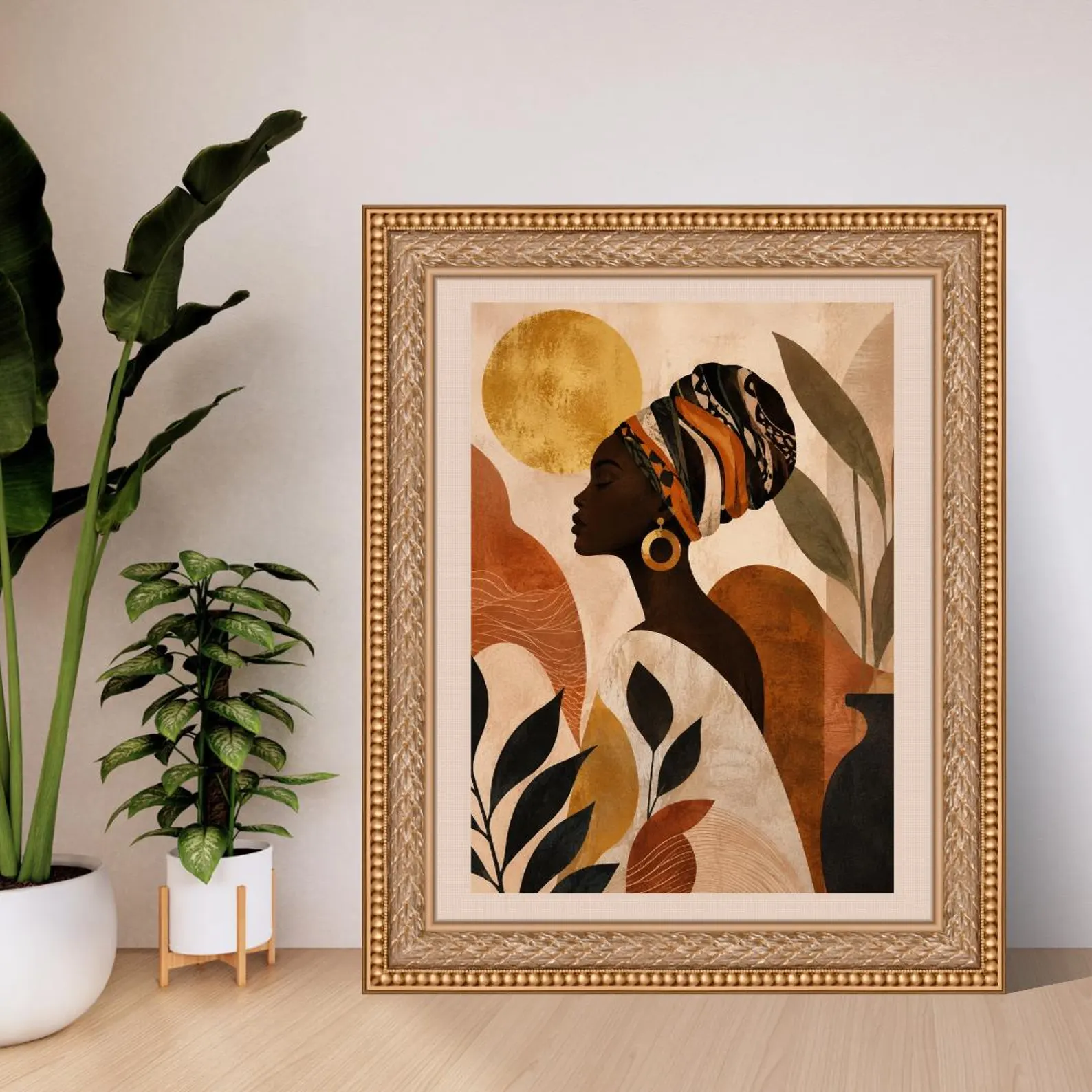 African Woman Botanical