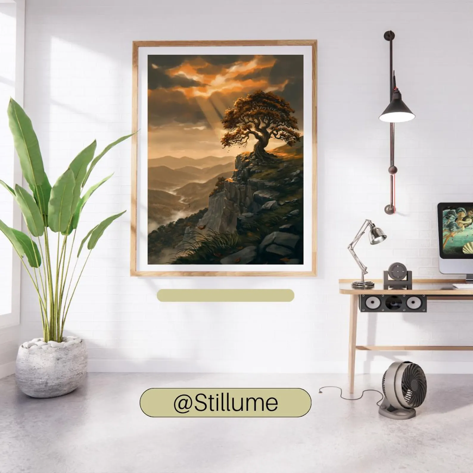 Ancient Tree Cliff Sunset