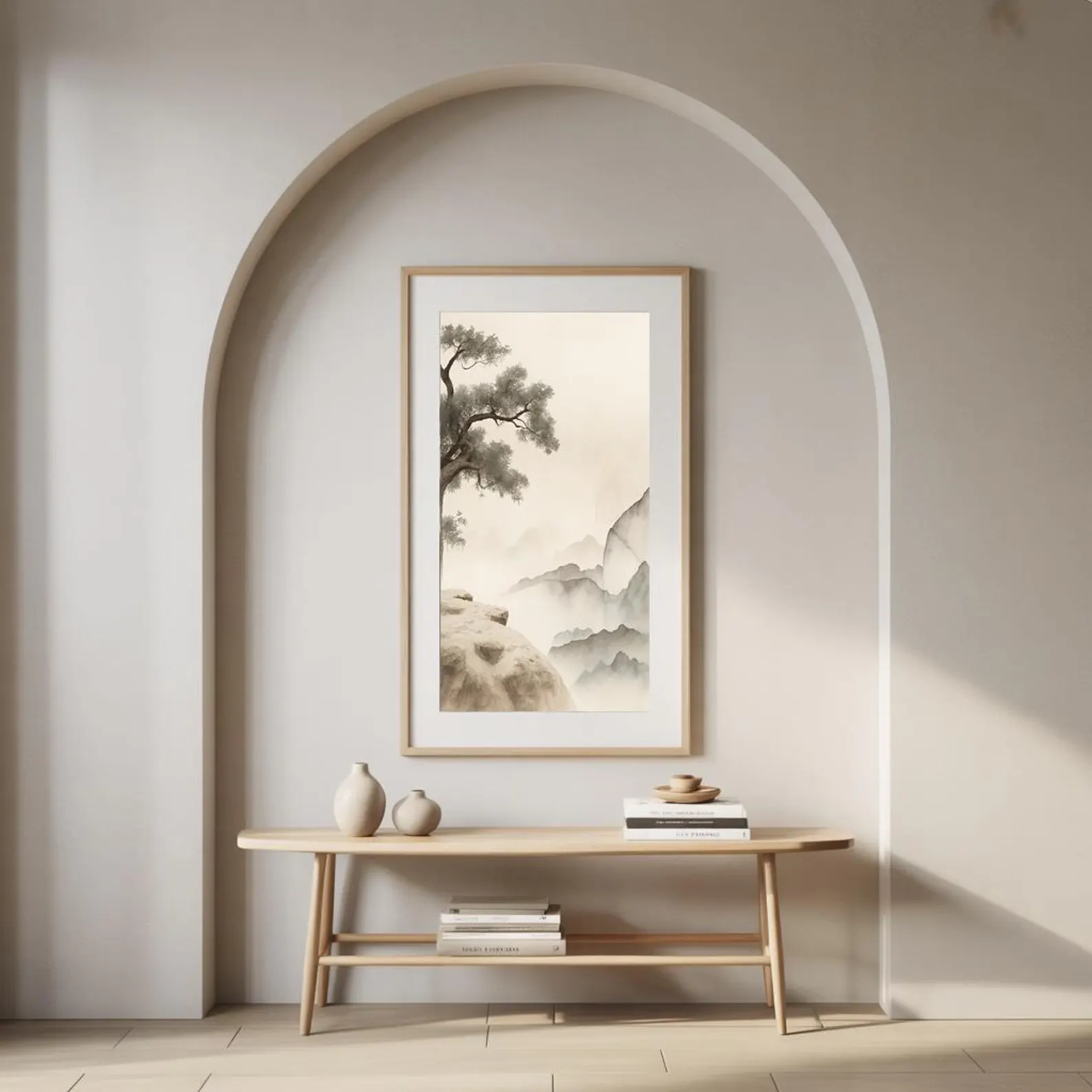Elegant living room with a Stillume artwork as the protagonist