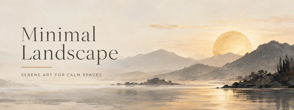 Minimal Landscapes collection — calm minimalist landscape printable wall art by Stillume
