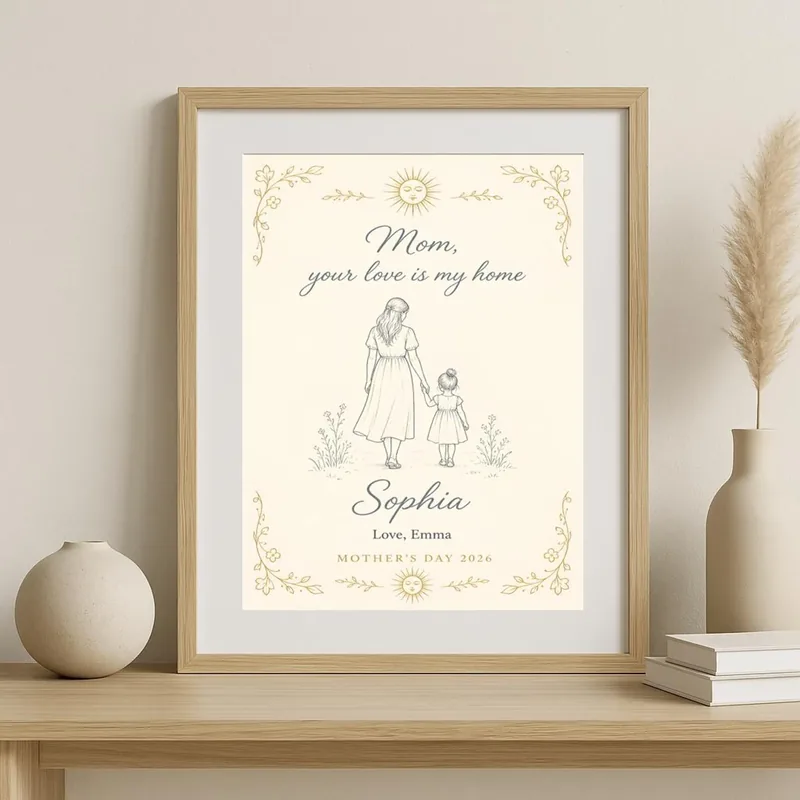 Mom, Your Love Is My Home — Mother's Day printable gift art