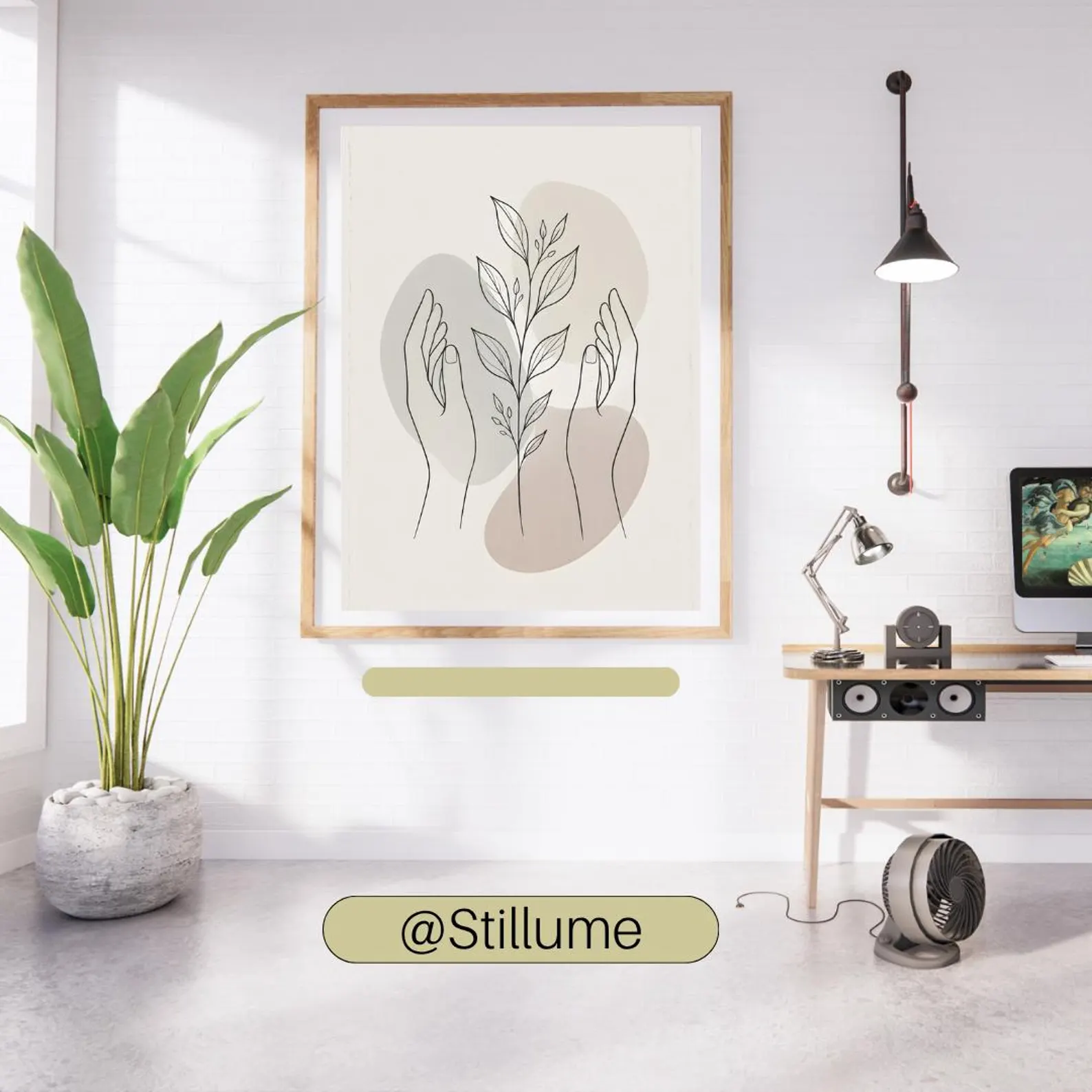 Stillume artwork styled in a home