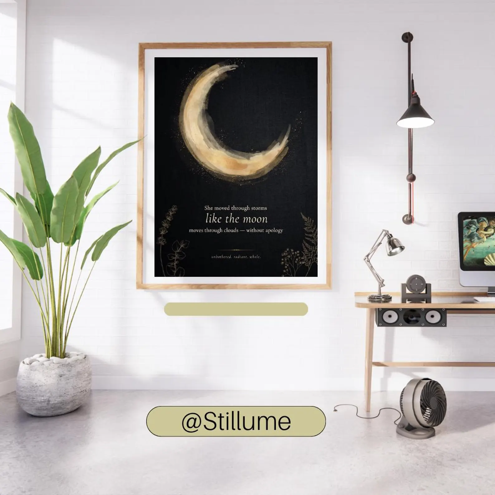 Stillume artwork styled in a home